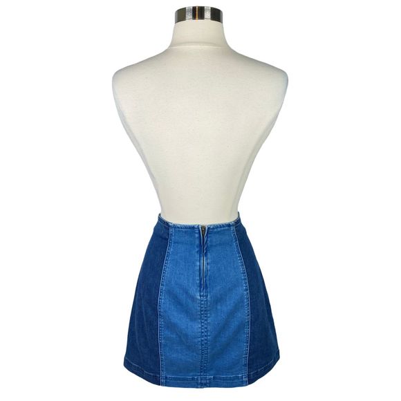 PacSun Two-Tone Denim Mini Skirt - Size Small - Picture 6 of 8